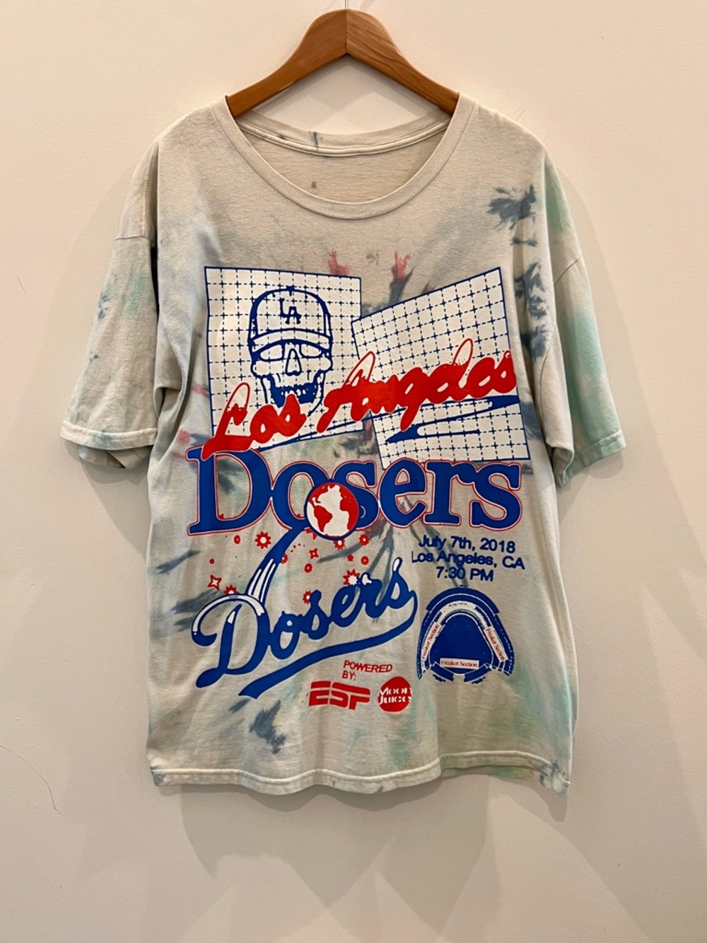 Online Ceramics Dosers LA Tee 2018 Skull Bones Tie Dye Grateful Dead Rare XL
